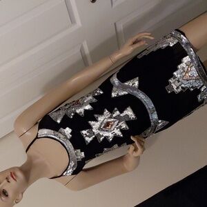 Mira Black and Silver Mini Dress